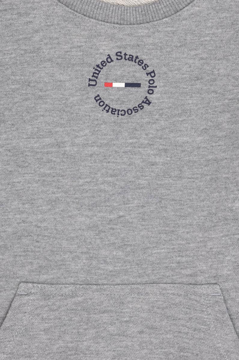 Erkek Çocuk Gri Melanj Basic Bisiklet Yaka Sweatshirt