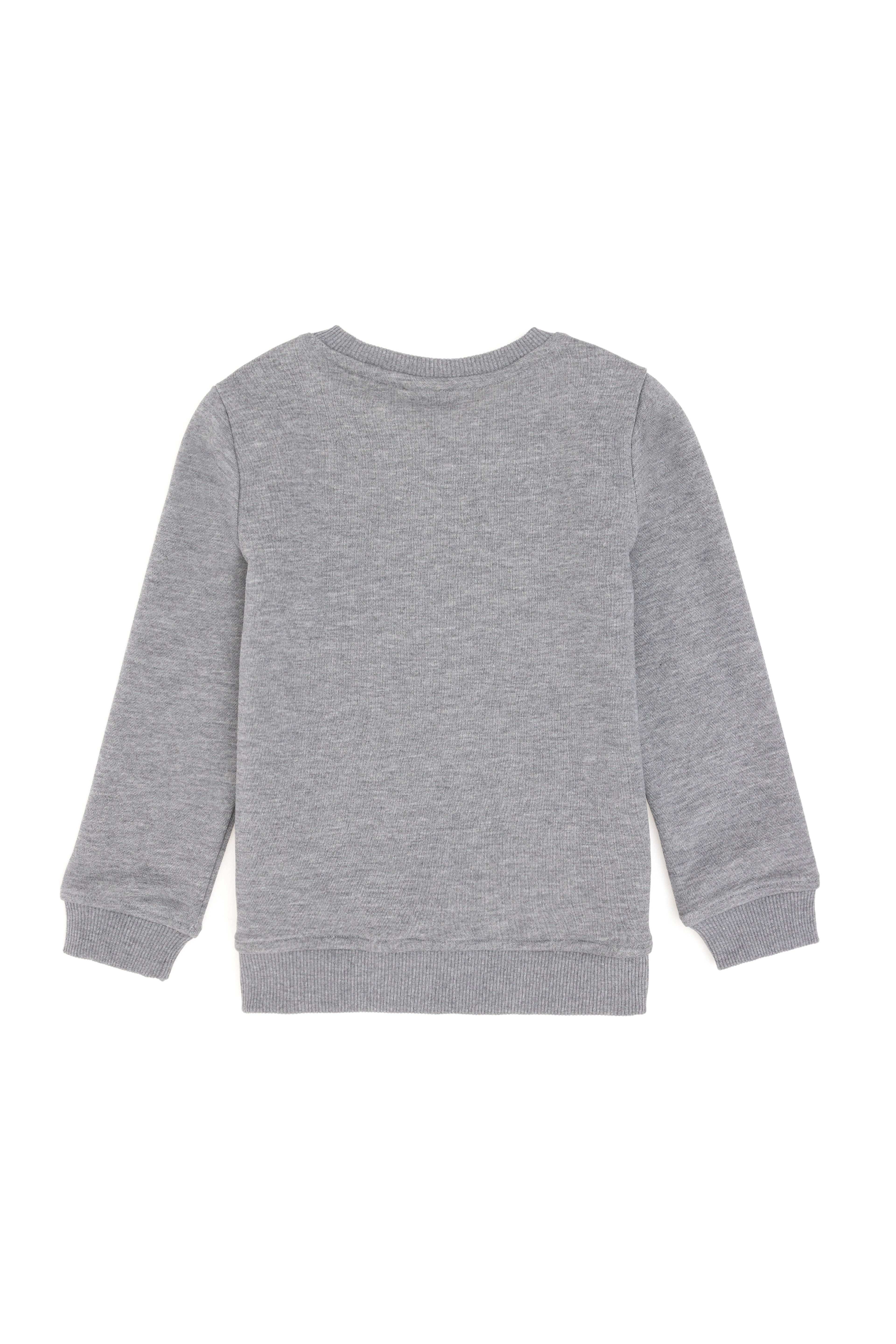 Erkek Çocuk Gri Melanj Basic Bisiklet Yaka Sweatshirt