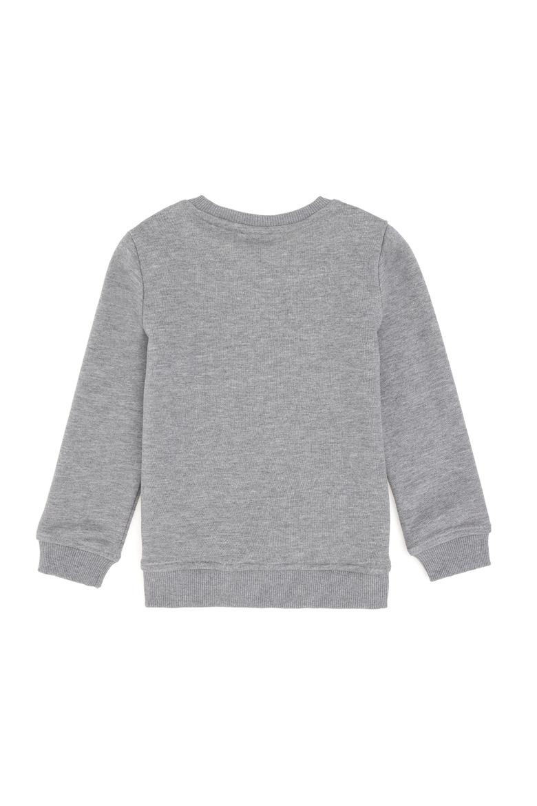 Erkek Çocuk Gri Melanj Basic Bisiklet Yaka Sweatshirt - 50293592009