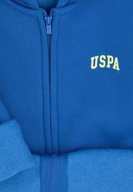 Erkek Çocuk Fermuarlı Kobalt Şardonlu Kapüşonlu Sweatshirt - 50295127017