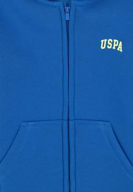 Erkek Çocuk Fermuarlı Kobalt Şardonlu Kapüşonlu Sweatshirt - 50295127017