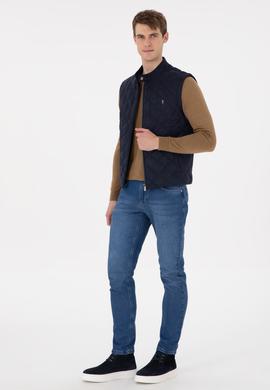 Erkek Lacivert Deri Ceket - 50297244014