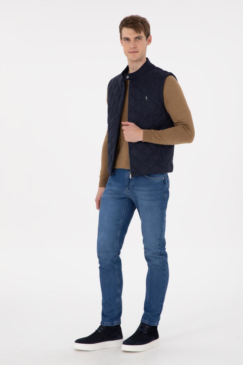 Erkek Lacivert Deri Ceket - 50297244014