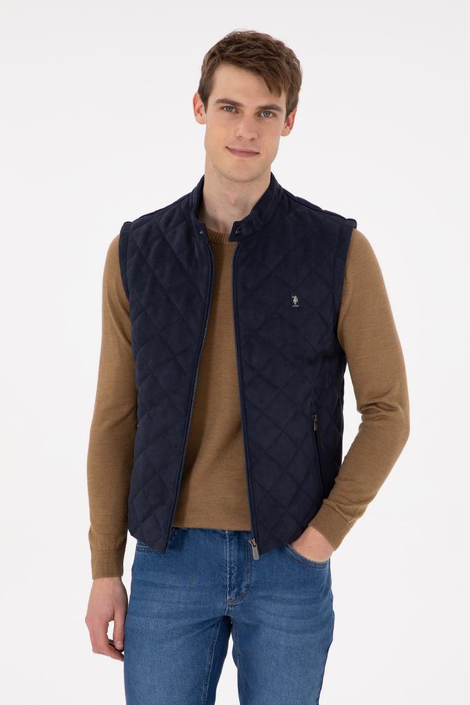 Erkek Lacivert Deri Ceket