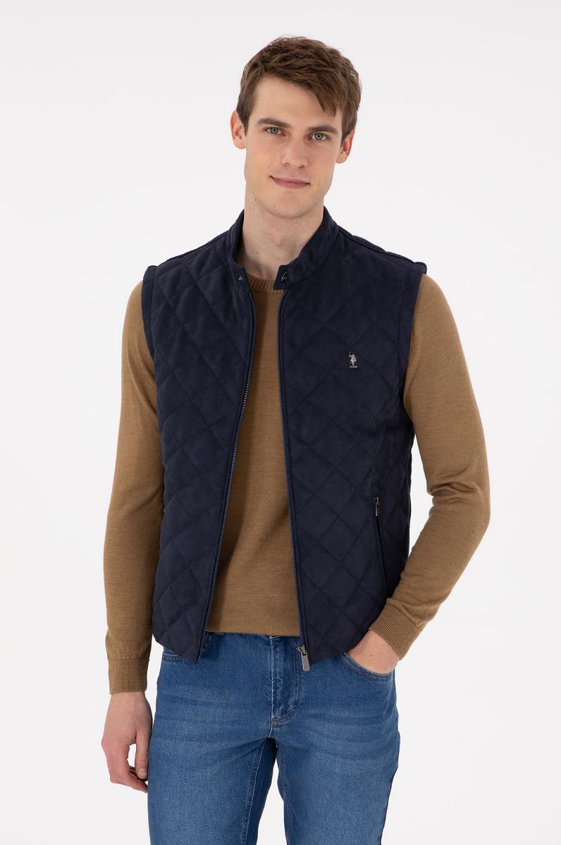 Erkek Lacivert Deri Ceket