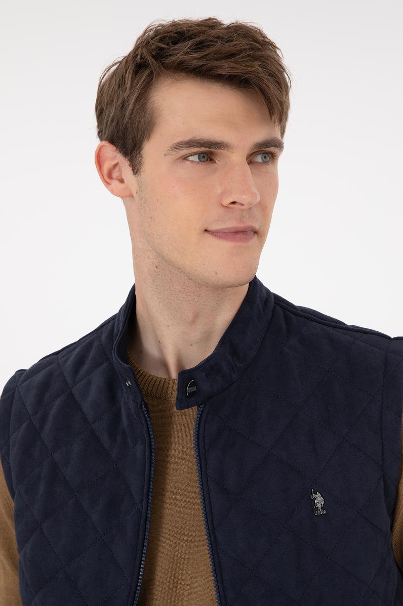 Erkek Lacivert Deri Ceket