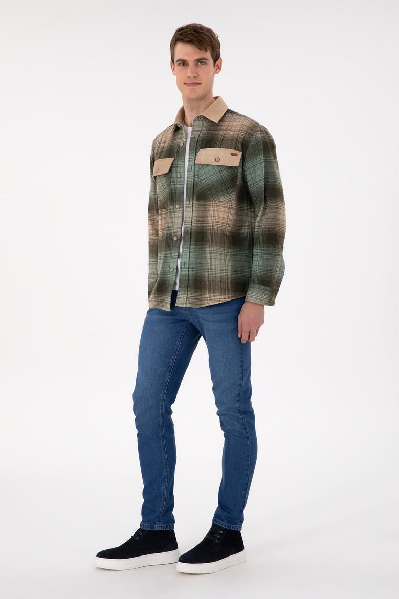 Erkek Haki Uzun Kollu Gömlek - 50296047017