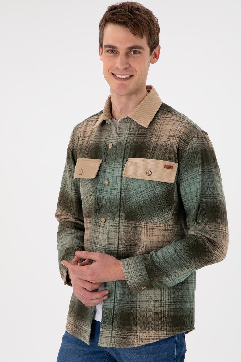 Erkek Haki Uzun Kollu Gömlek - 50296047017