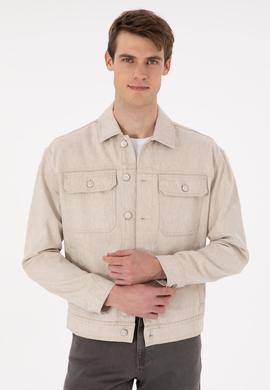 Erkek Bej Jean Gömlek - 50289547009
