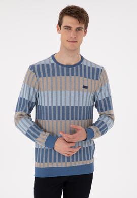 Erkek Regular Fit Bisiklet Yaka Krem Sweatshirt - 50290623027