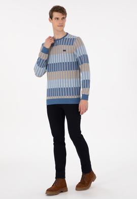 Erkek Regular Fit Bisiklet Yaka Krem Sweatshirt - 50290623027