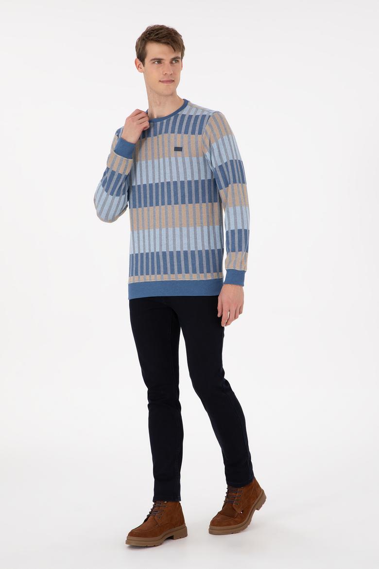 Erkek Regular Fit Bisiklet Yaka Krem Sweatshirt - 50290623027