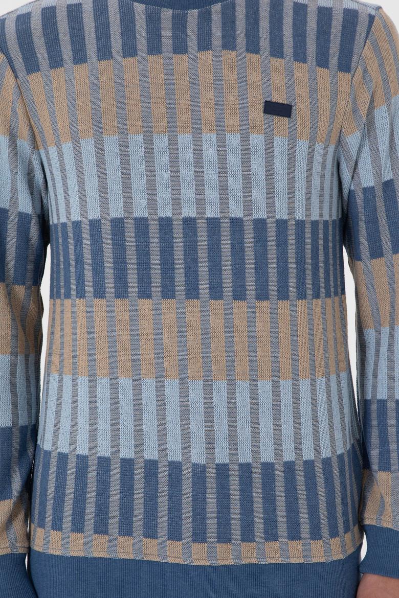 Erkek Regular Fit Bisiklet Yaka Krem Sweatshirt - 50290623027