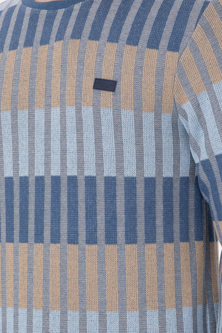 Erkek Regular Fit Bisiklet Yaka Krem Sweatshirt - 50290623027