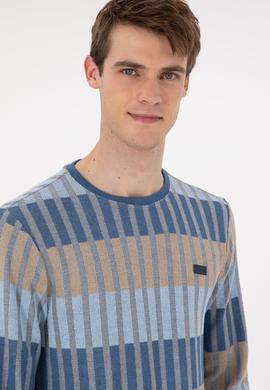 Erkek Regular Fit Bisiklet Yaka Krem Sweatshirt - 50290623027