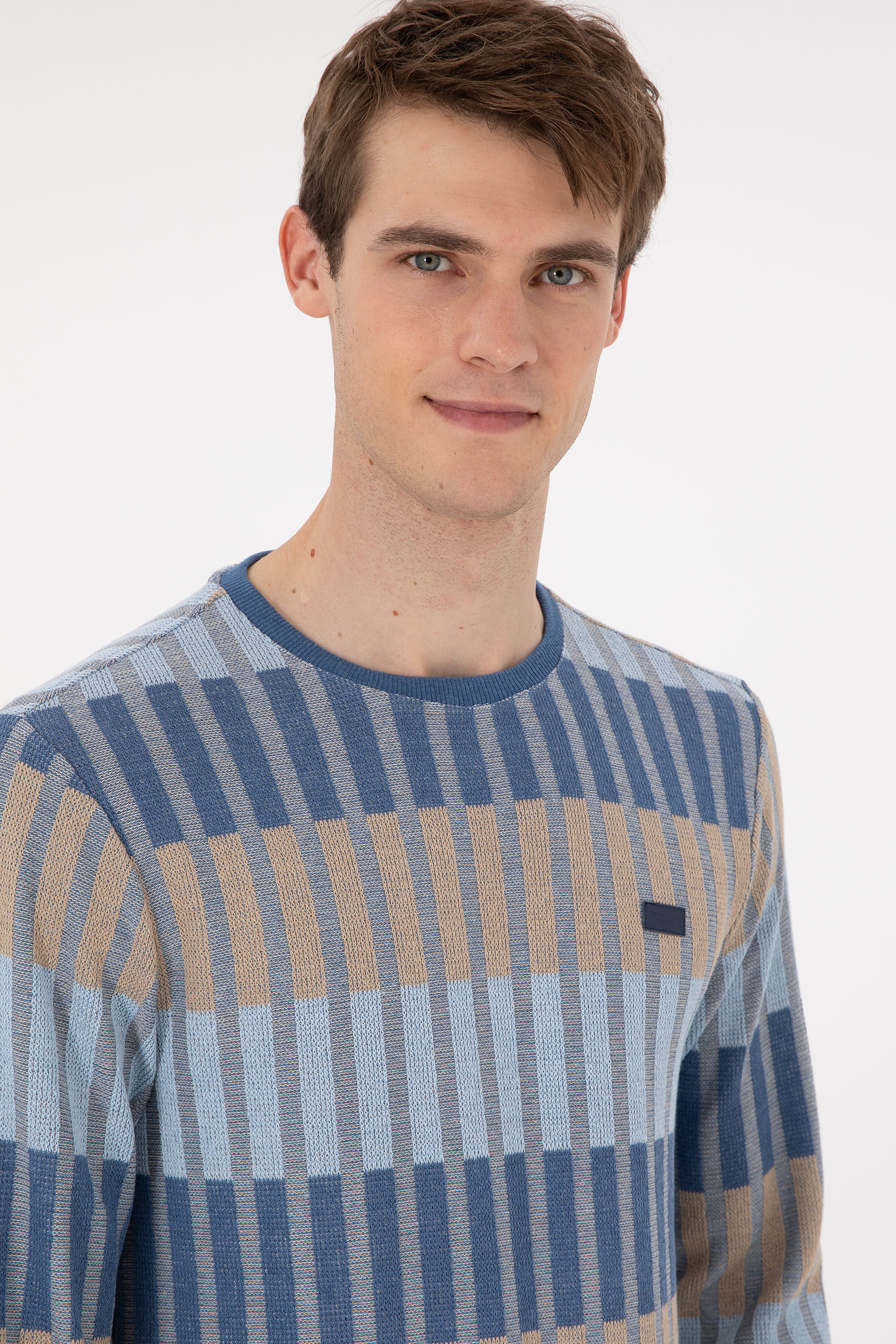 Erkek Regular Fit Bisiklet Yaka Krem Sweatshirt - Image 2