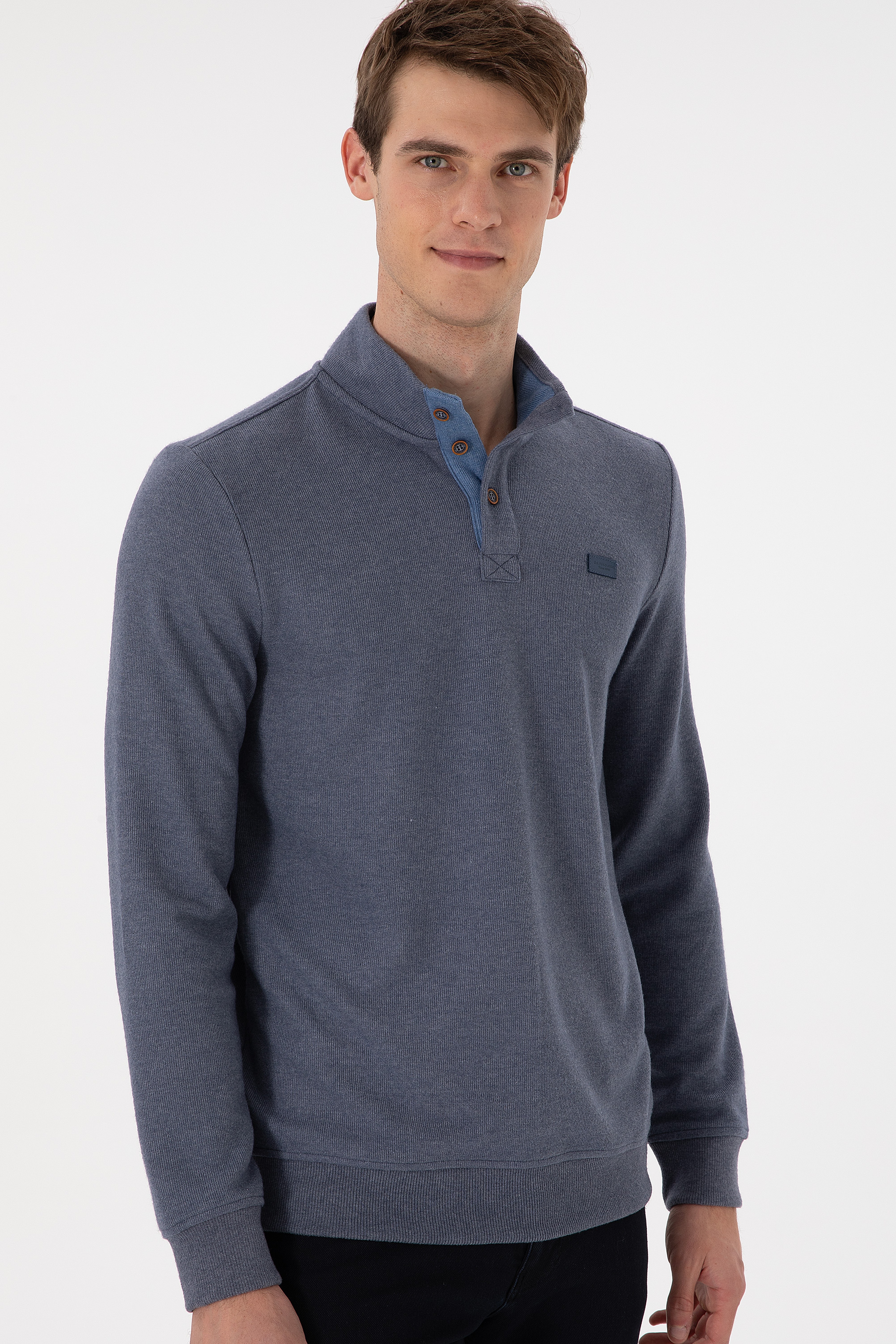 Erkek Lacivert Sweatshirt - Image 3