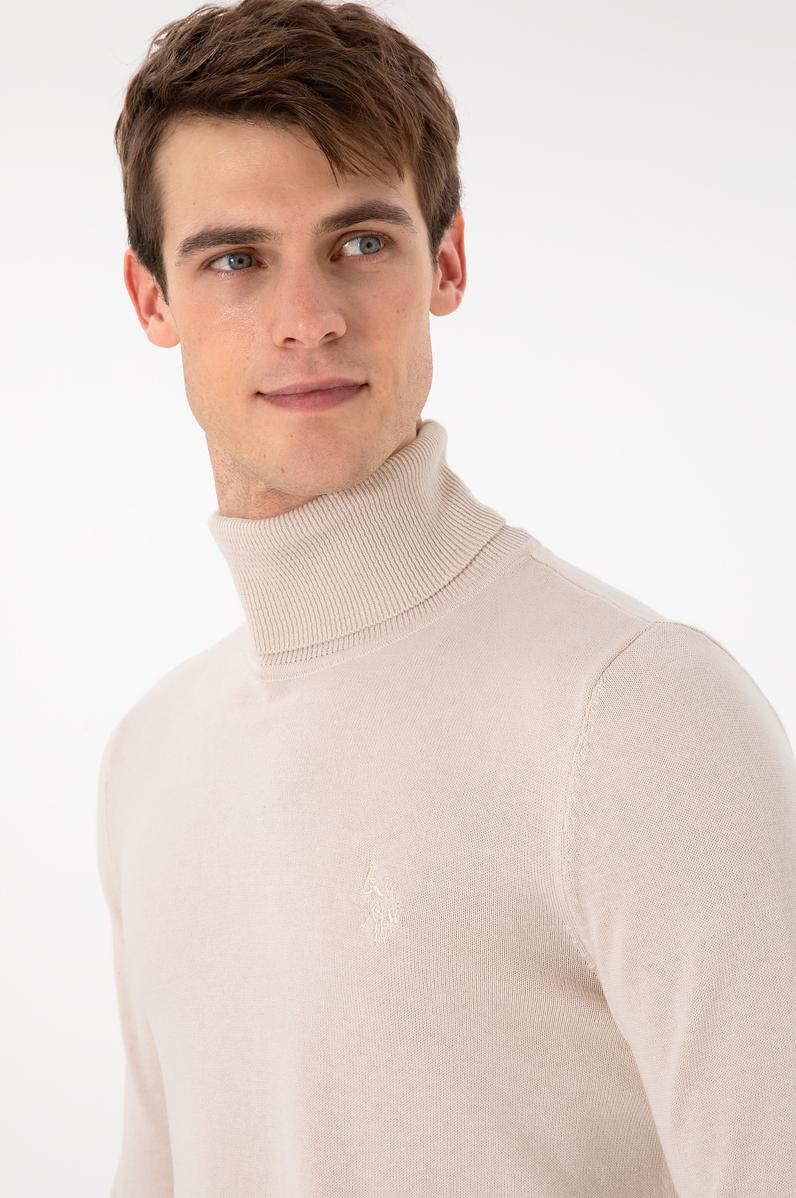 Erkek Krem Melanj Basic Kazak