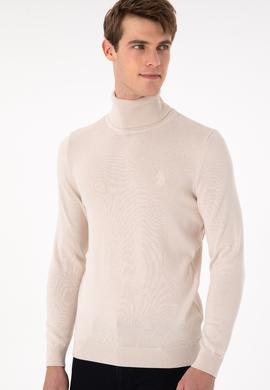 Erkek Krem Melanj Basic Kazak - 50294781105