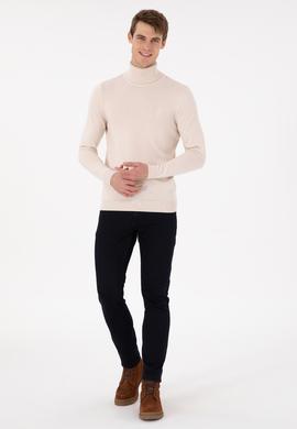 Erkek Krem Melanj Basic Kazak - 50294781105