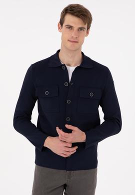 Erkek Lacivert Triko Hırka - 50294169007