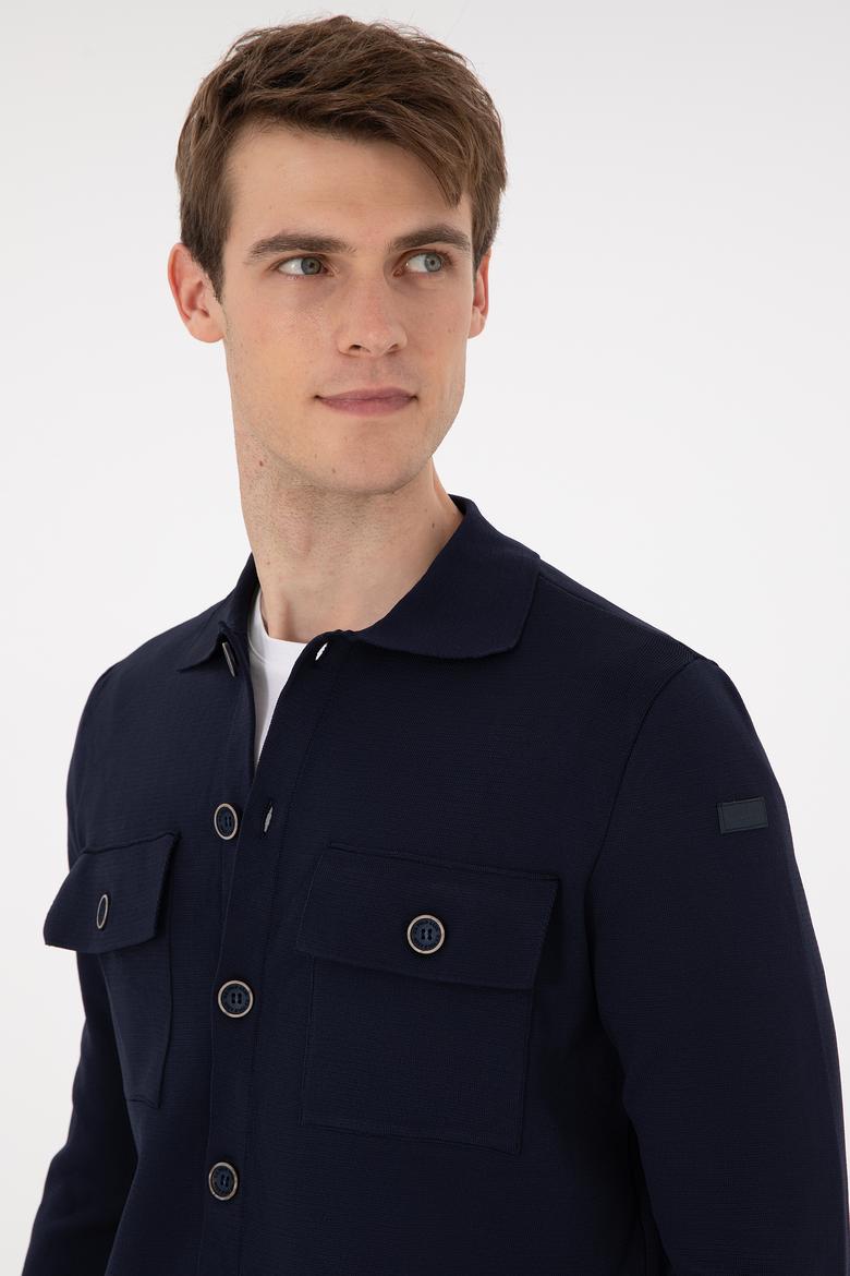 Erkek Lacivert Triko Hırka - 50294169007