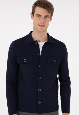 Erkek Lacivert Triko Hırka - 50294169007