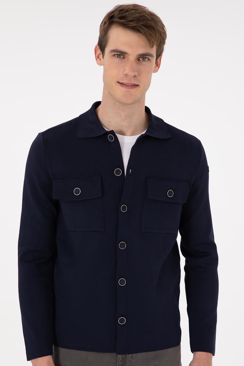 Erkek Lacivert Triko Hırka - 50294169007