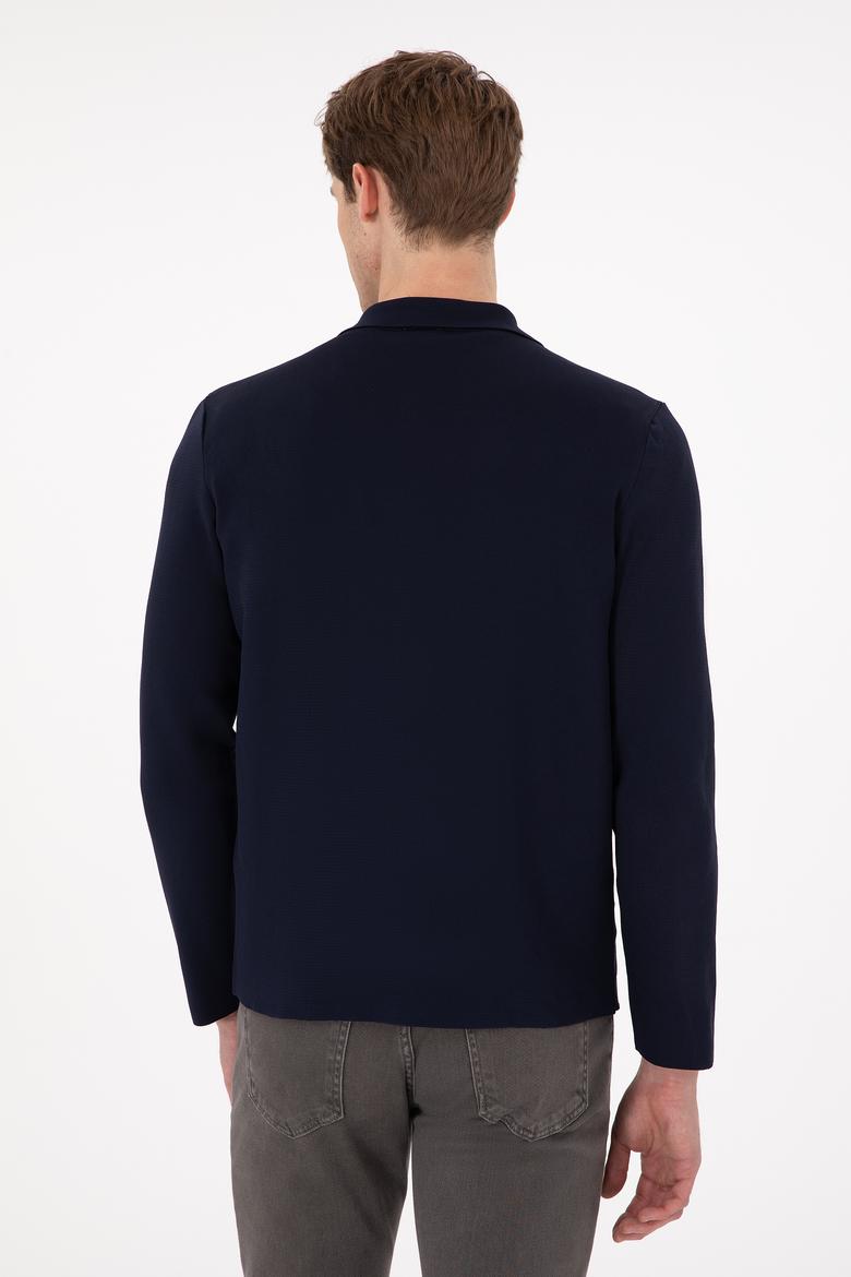 Erkek Lacivert Triko Hırka - 50294169007