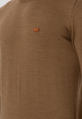 Erkek Slim Fit Bisiklet Yaka Haki Melanj Kazak - 50297040020