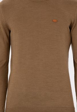 Erkek Slim Fit Bisiklet Yaka Haki Melanj Kazak - 50297040020