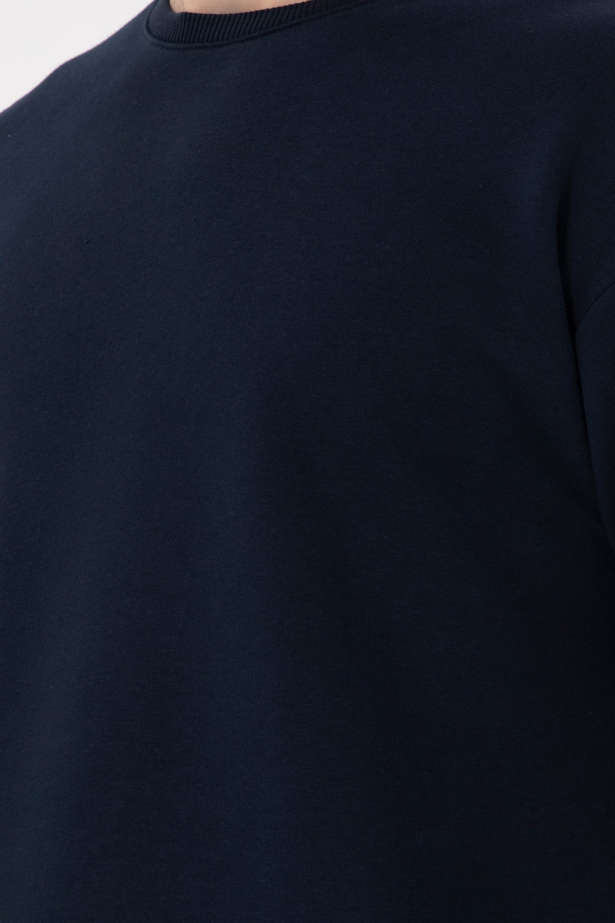 Erkek Comfort Fit Bisiklet Yaka Lacivert Sweatshirt - Image 7