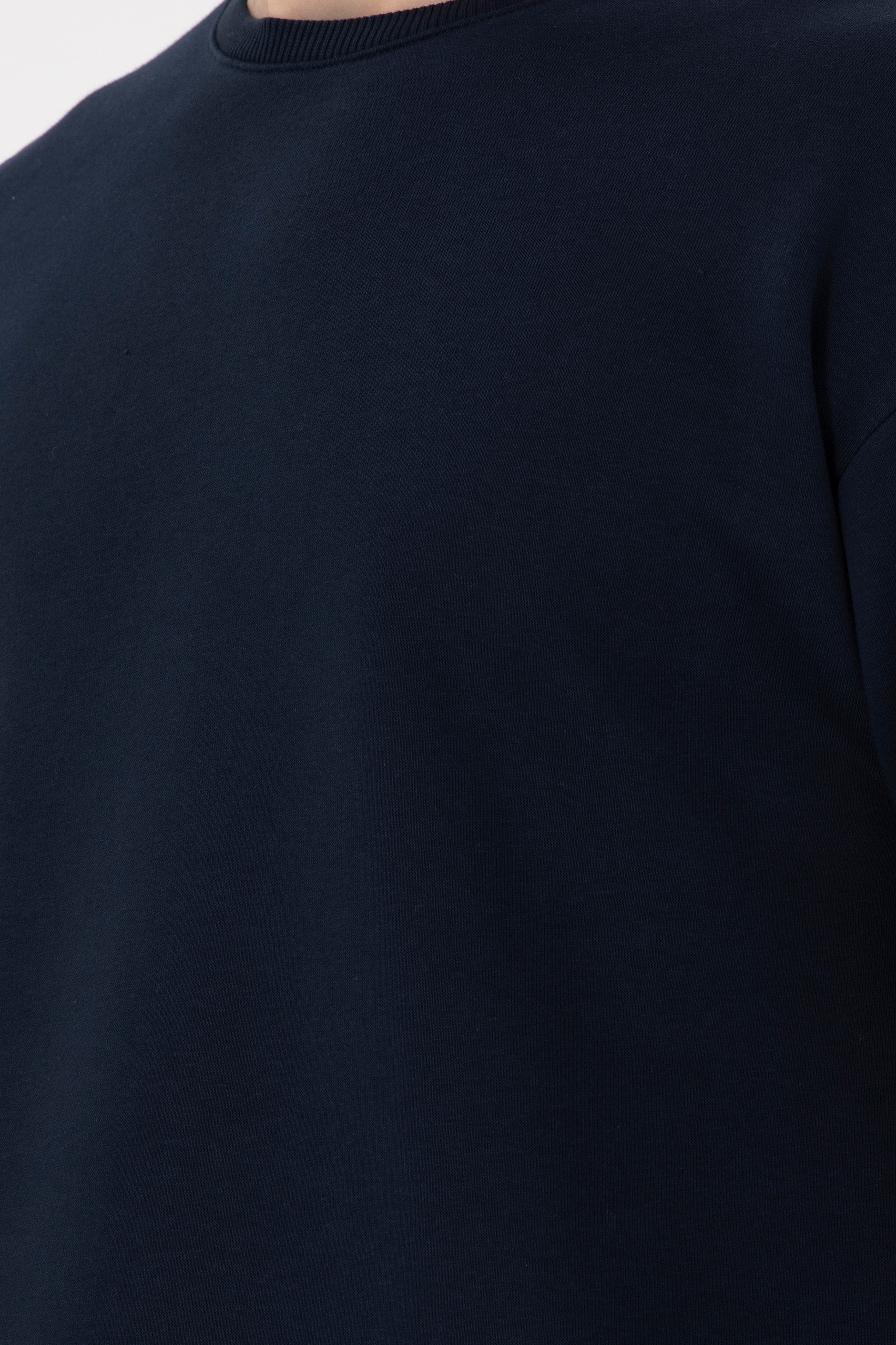 Erkek Comfort Fit Bisiklet Yaka Lacivert Sweatshirt