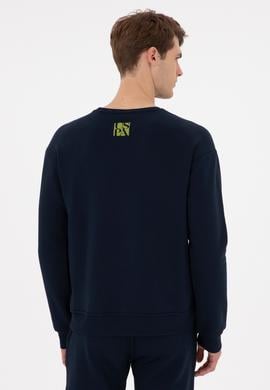 Erkek Comfort Fit Bisiklet Yaka Lacivert Sweatshirt - 50293438019