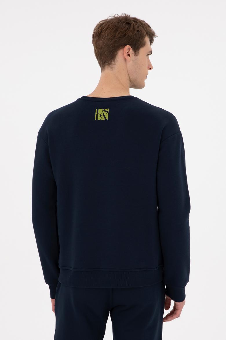 Erkek Comfort Fit Bisiklet Yaka Lacivert Sweatshirt - 50293438019