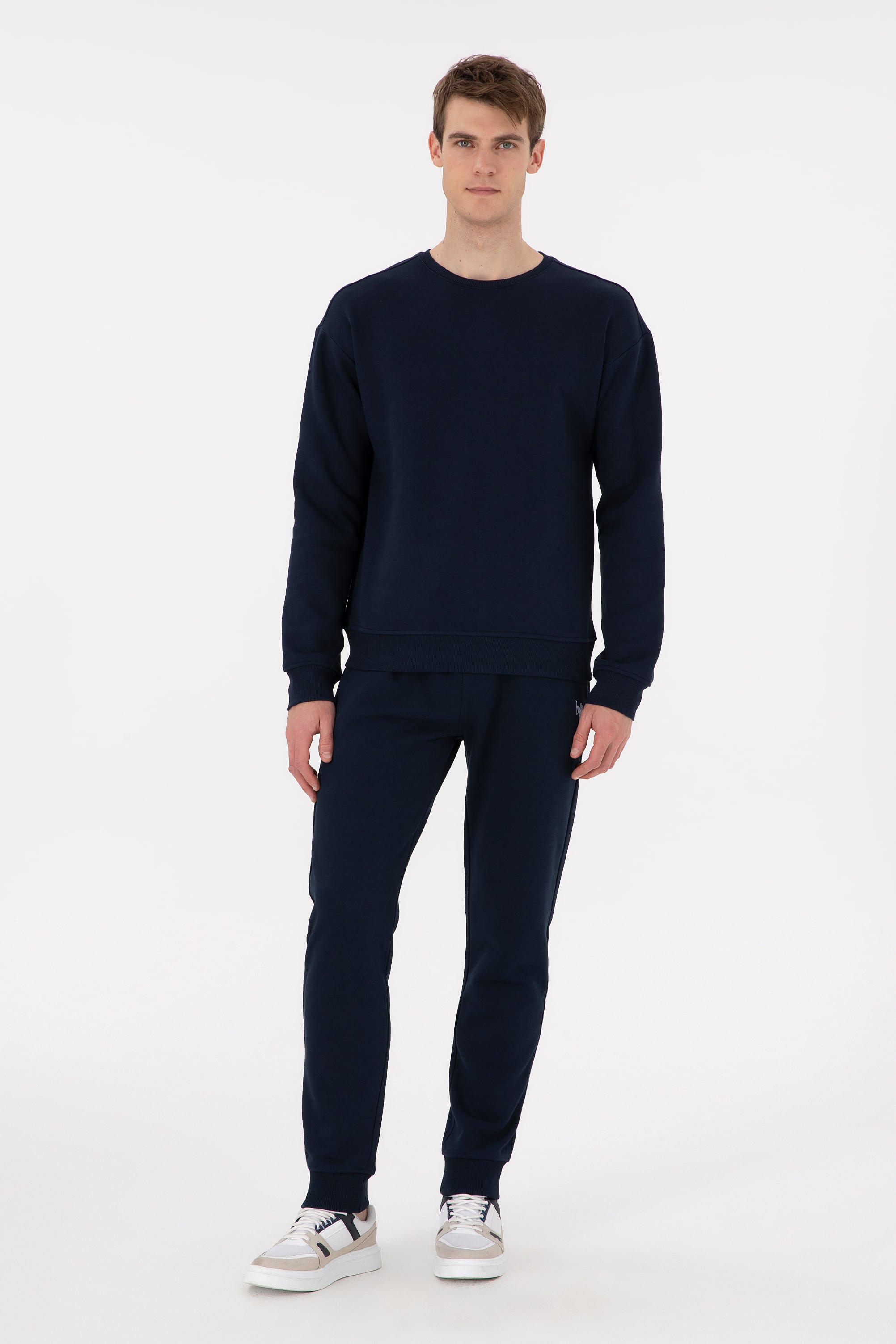 Erkek Comfort Fit Bisiklet Yaka Lacivert Sweatshirt - Image 4