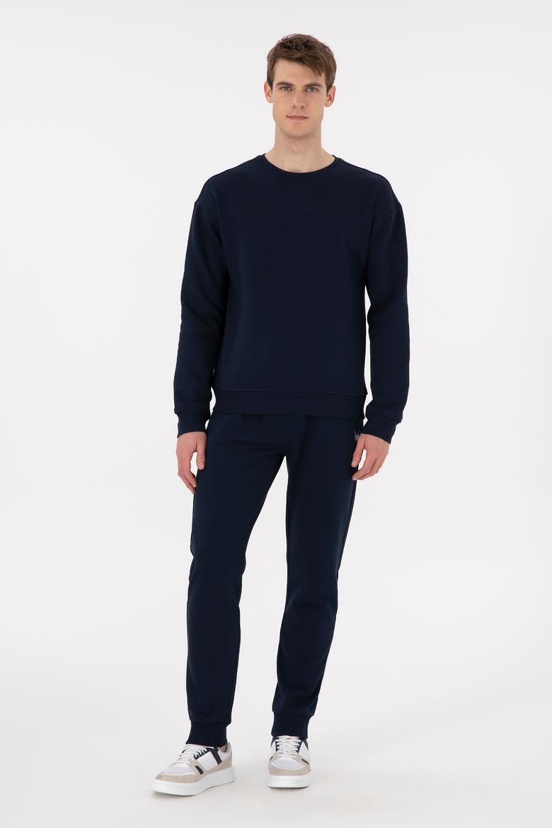 Erkek Comfort Fit Bisiklet Yaka Lacivert Sweatshirt - 50293438019