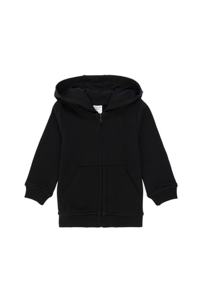 Erkek Bebek Fermuarlı Siyah Basic Sweatshirt