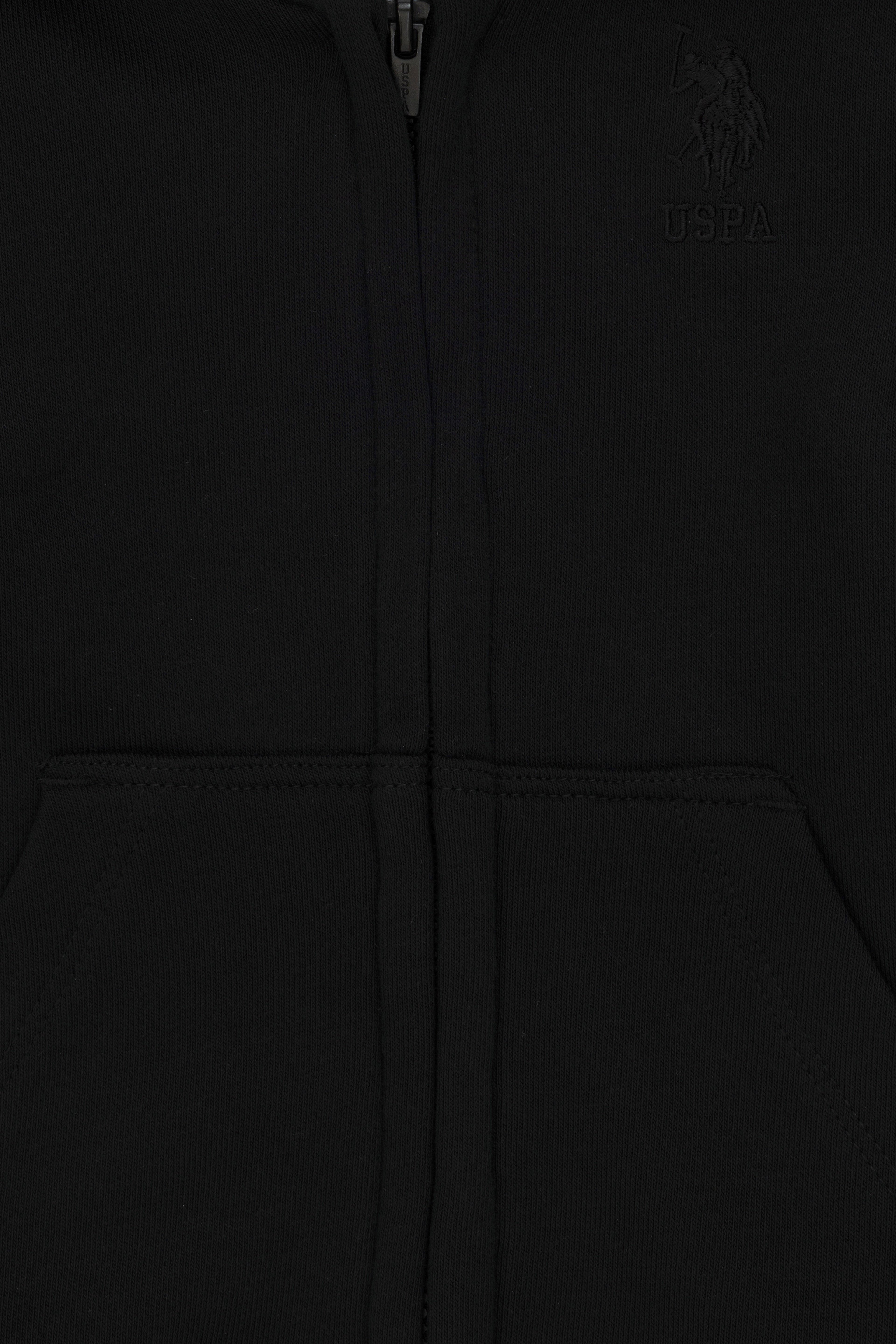 Erkek Bebek Fermuarlı Siyah Basic Sweatshirt