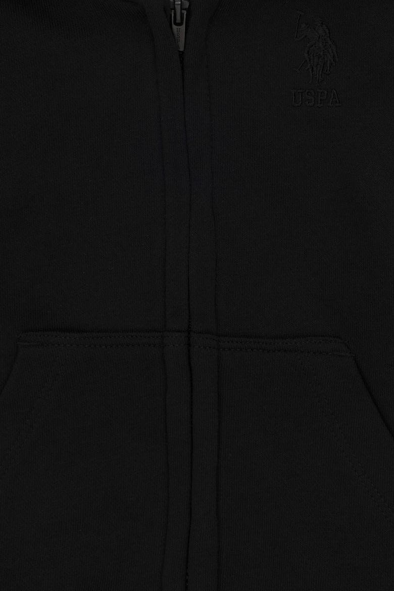 Erkek Bebek Fermuarlı Siyah Basic Sweatshirt - 50295914048