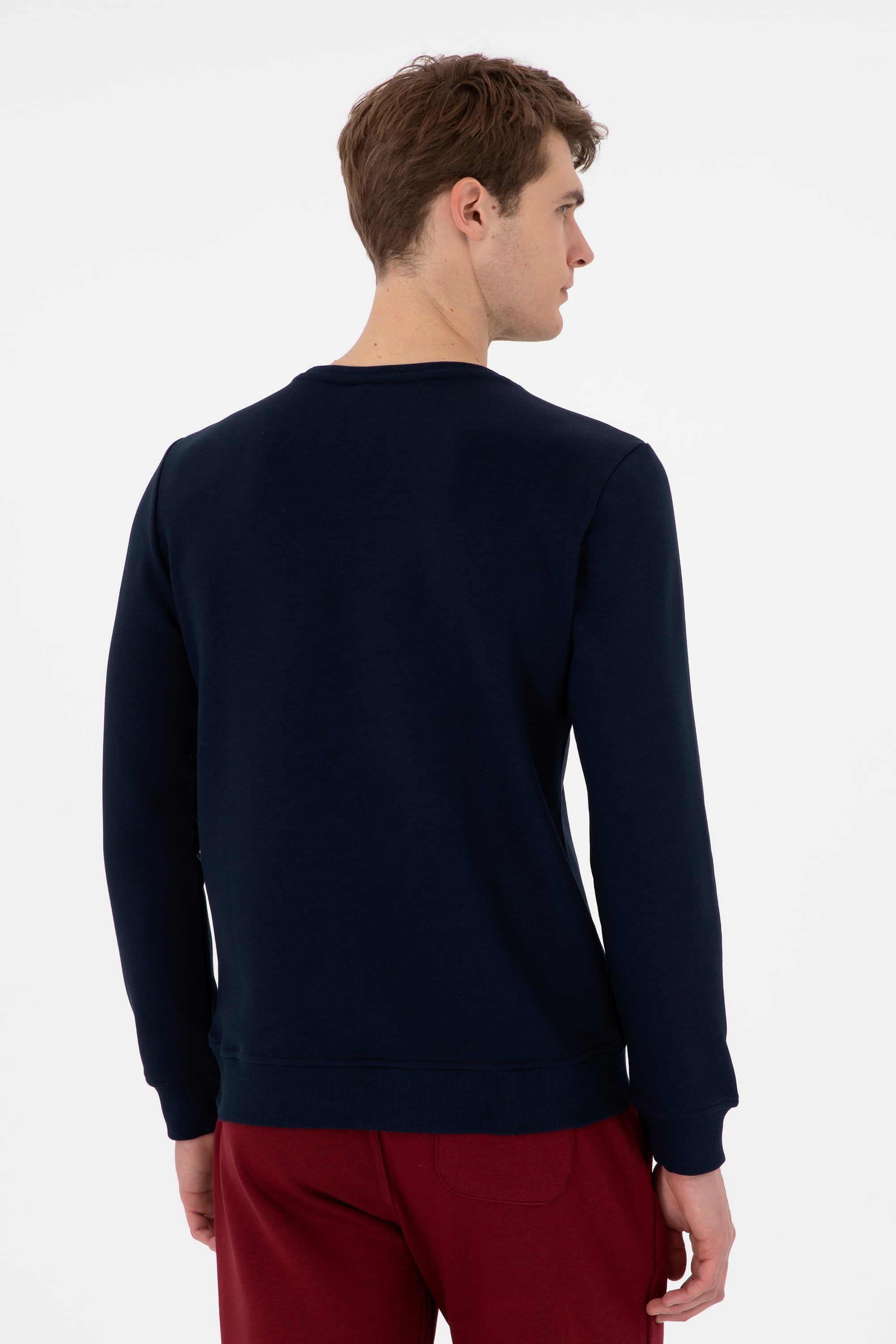 Erkek Regular Fit Bisiklet Yaka Lacivert Sweatshirt - Image 5