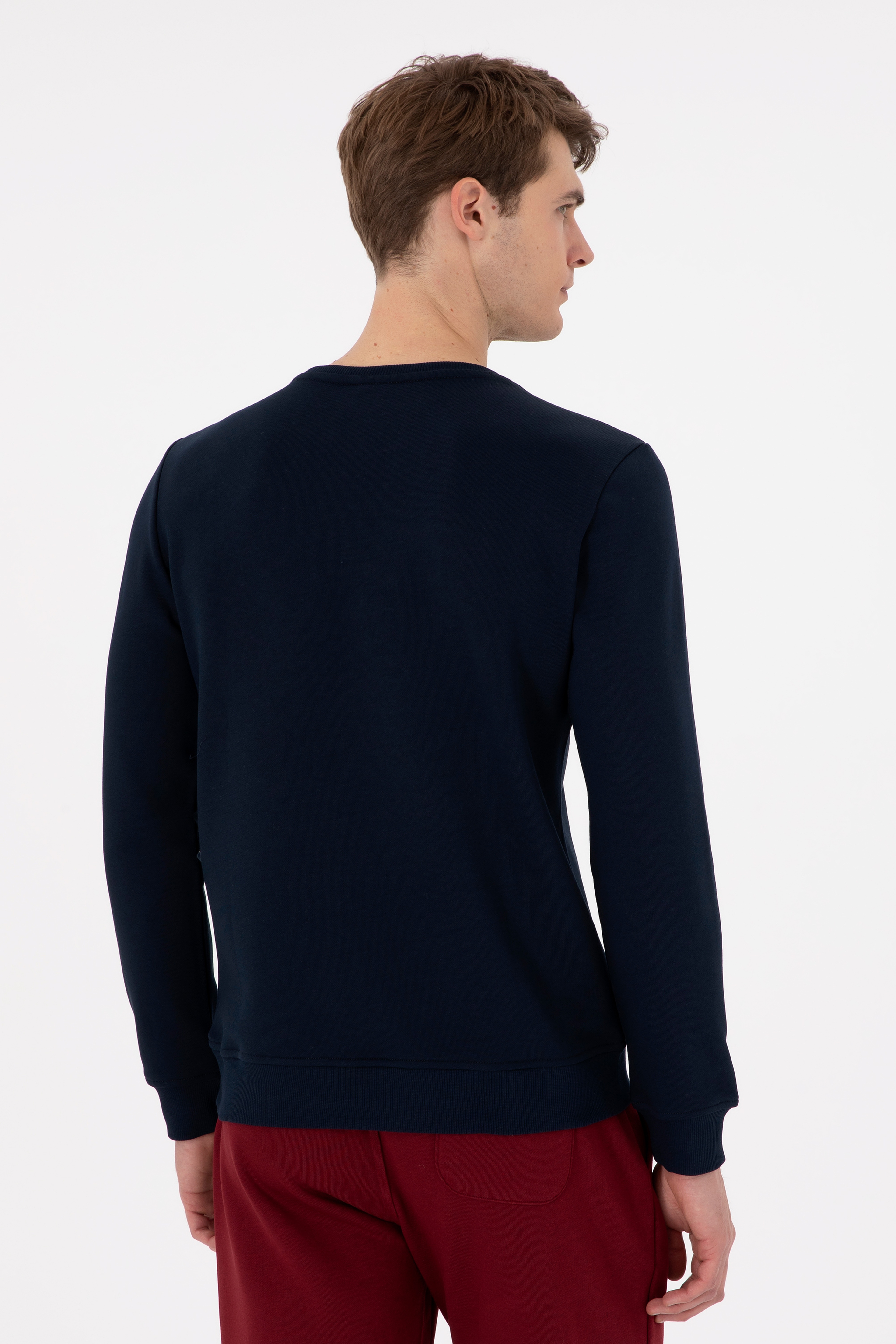 Erkek Regular Fit Bisiklet Yaka Lacivert Sweatshirt