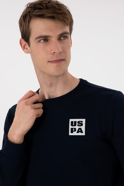 Erkek Regular Fit Bisiklet Yaka Lacivert Sweatshirt