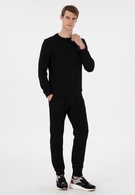 Erkek Regular Fit Bisiklet Yaka Siyah Sweatshirt - 50293456043