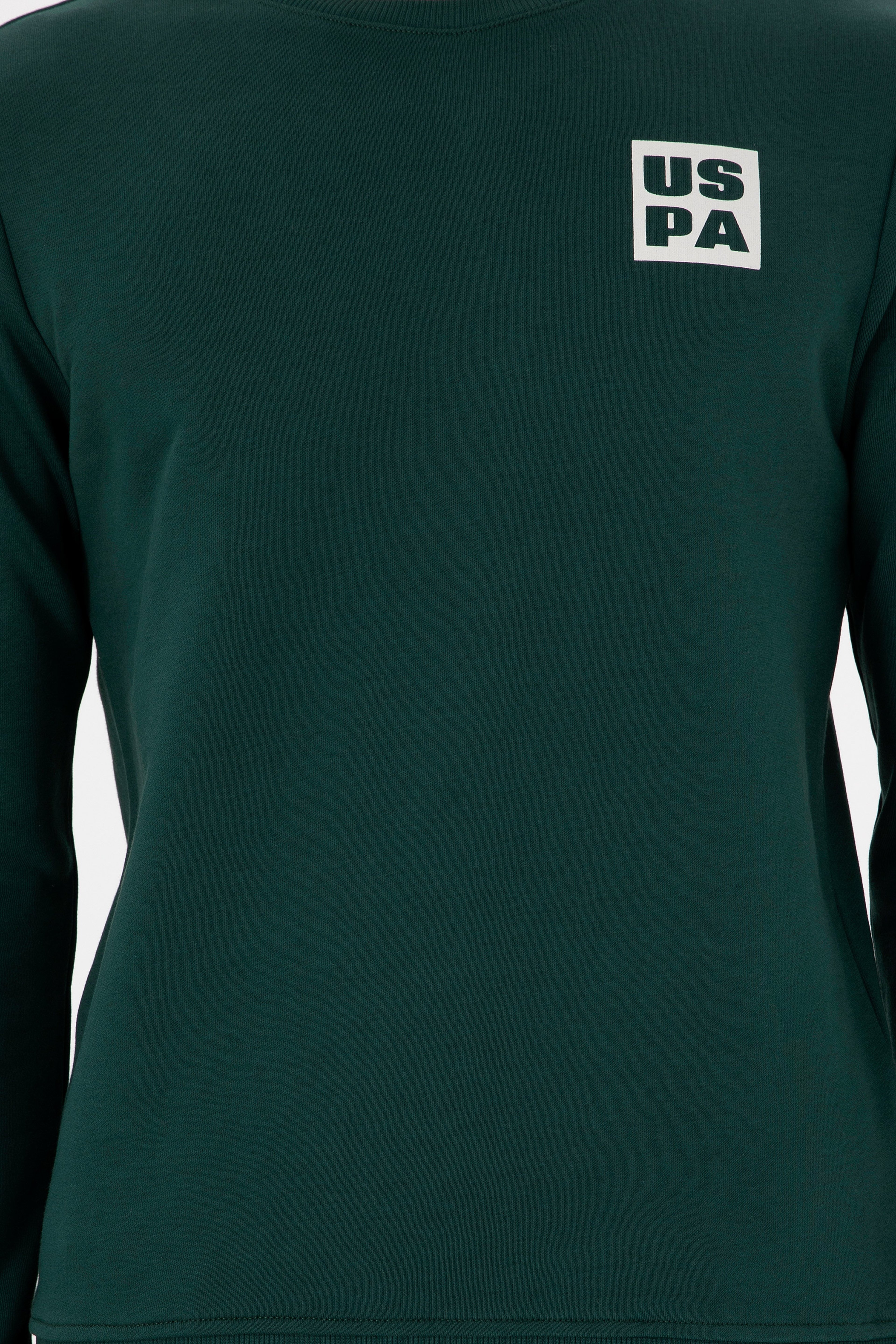 Erkek Regular Fit Bisiklet Yaka Koyu Yeşil Sweatshirt - Image 6