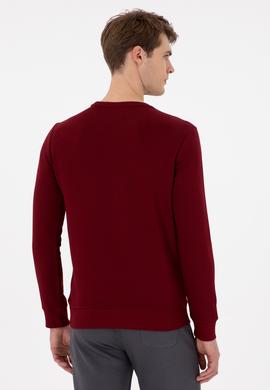 Erkek Regular Fit Bisiklet Yaka Bordo Sweatshirt - 50293456026