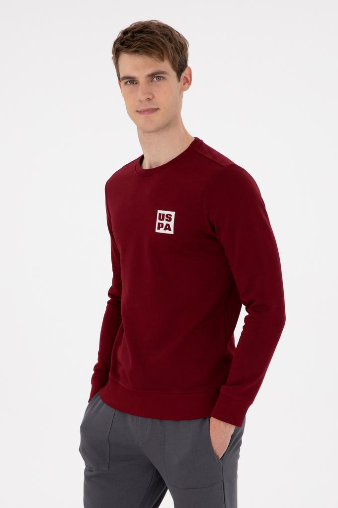 Erkek Regular Fit Bisiklet Yaka Bordo Sweatshirt