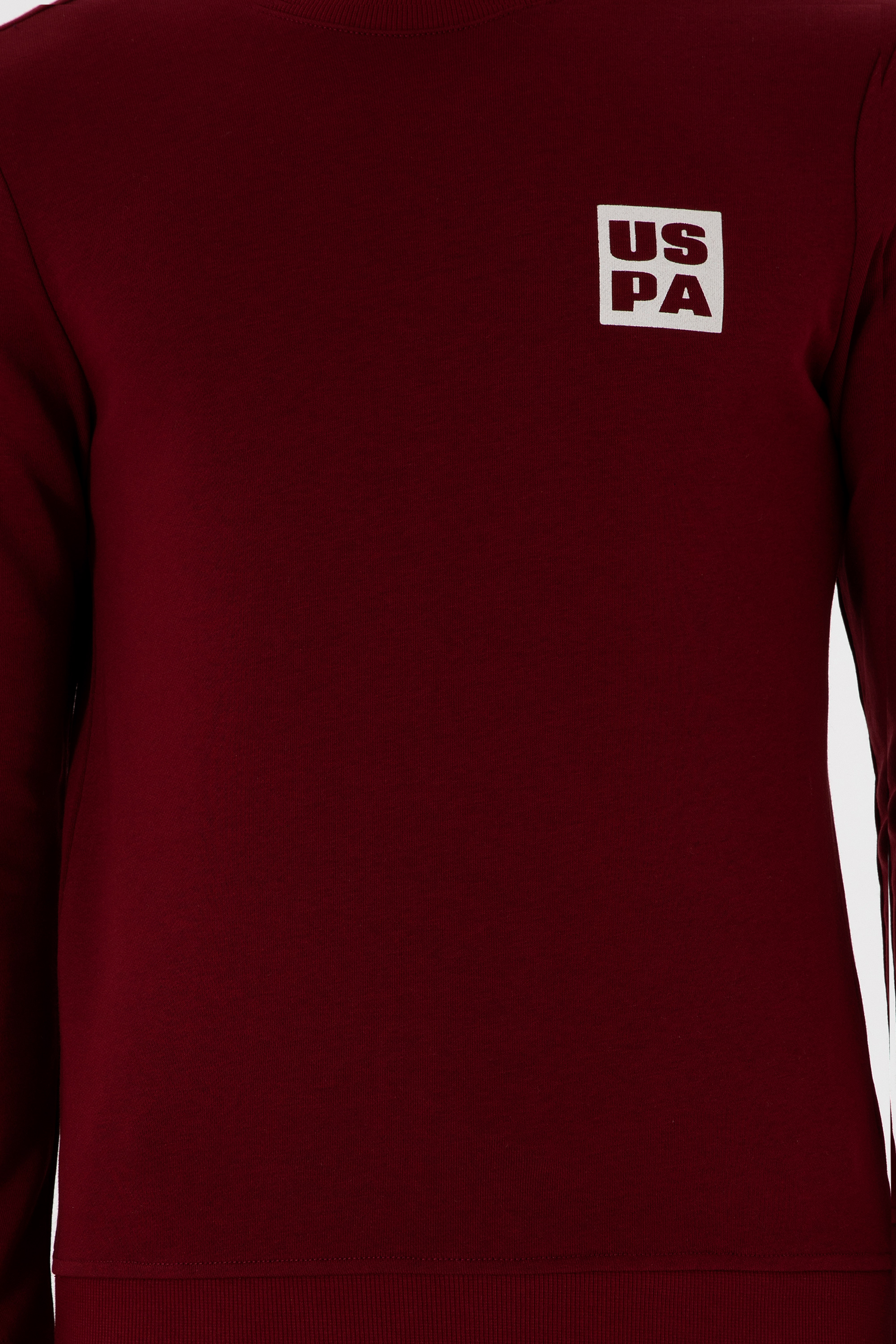 Erkek Regular Fit Bisiklet Yaka Bordo Sweatshirt - Image 6