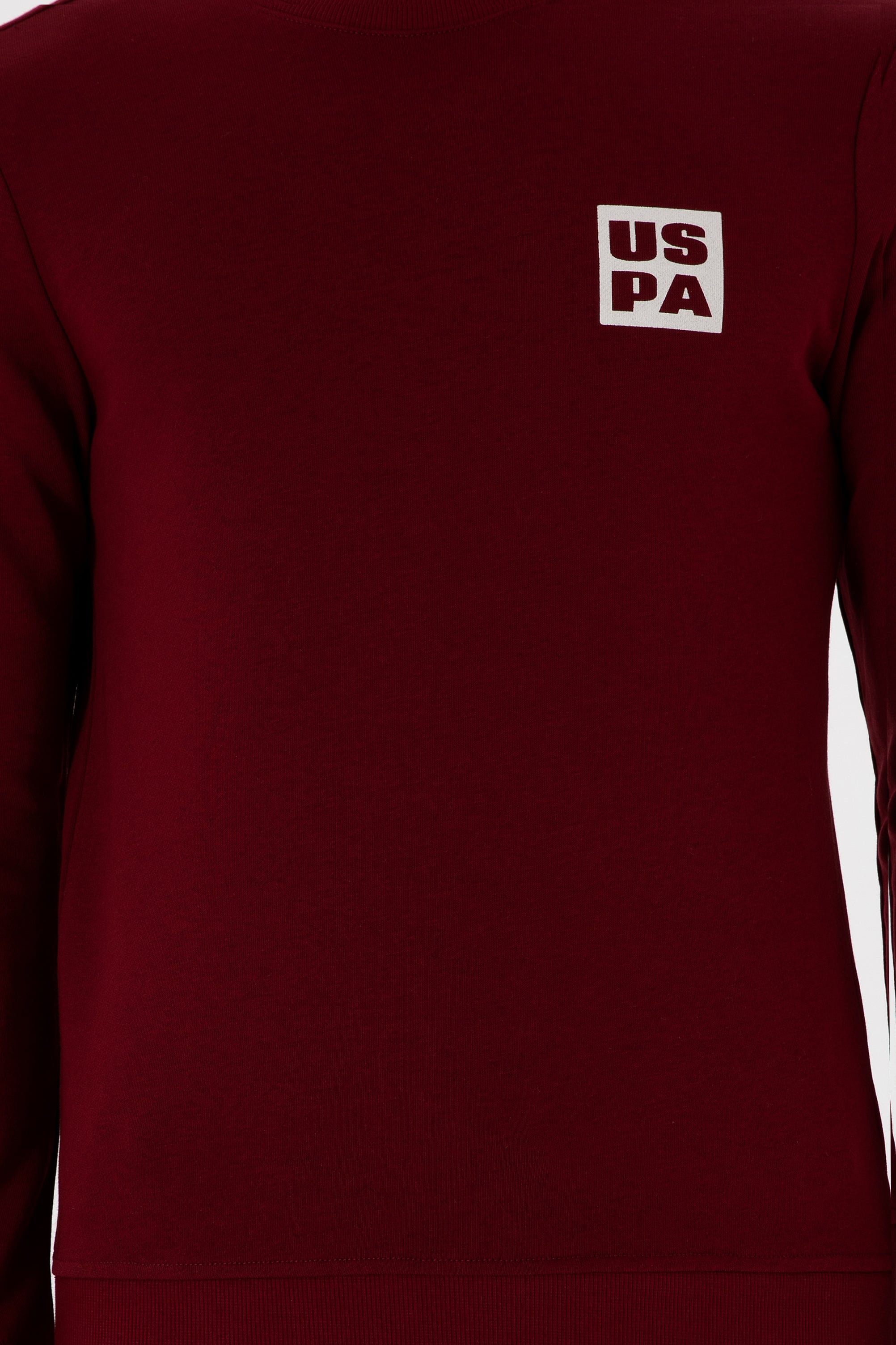 Erkek Regular Fit Bisiklet Yaka Bordo Sweatshirt