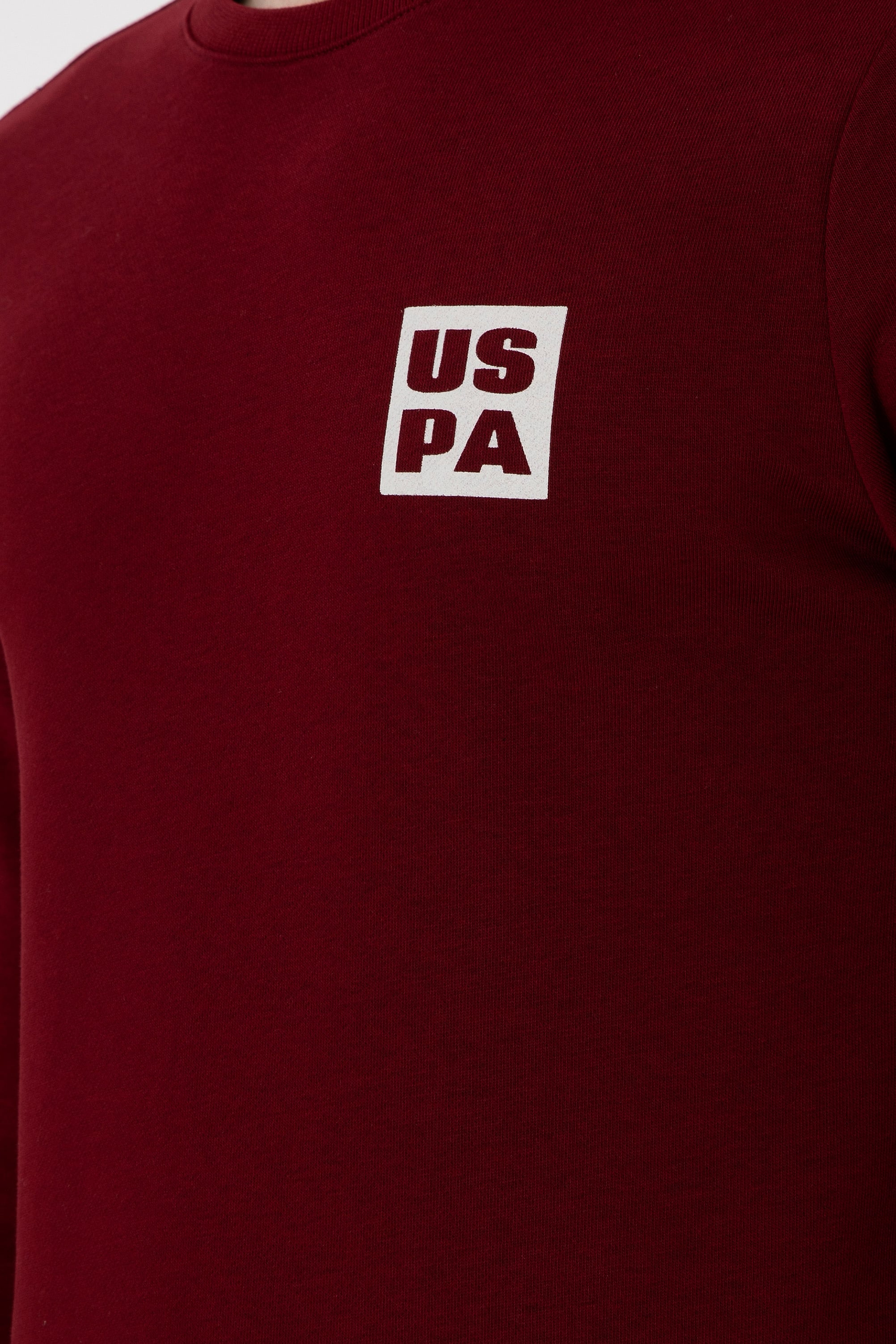Erkek Regular Fit Bisiklet Yaka Bordo Sweatshirt